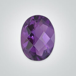 Natural African Amethyst, Oval Checkerboard