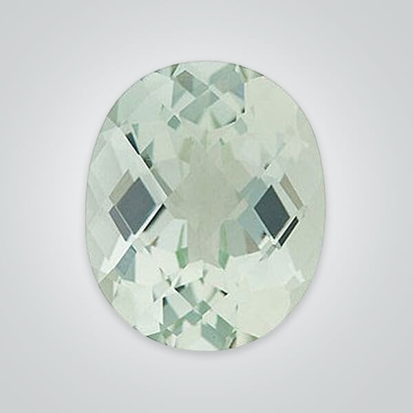 Natural Green Quartz, Oval Checkerboard