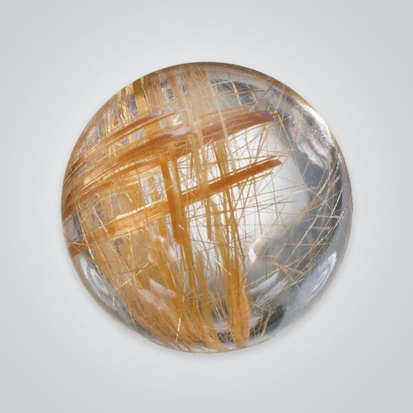 Natural Rutilated Quartz Round Cabochon