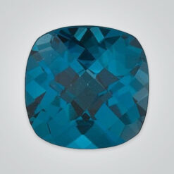 Natural London Blue Topaz, Cushion Checkerboard