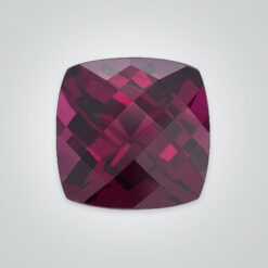 Natural Rhodolite Garnet, Cushion Checkerboard