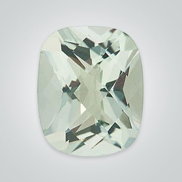 Natural Green Quartz, Elongated Cushion Checkerboard