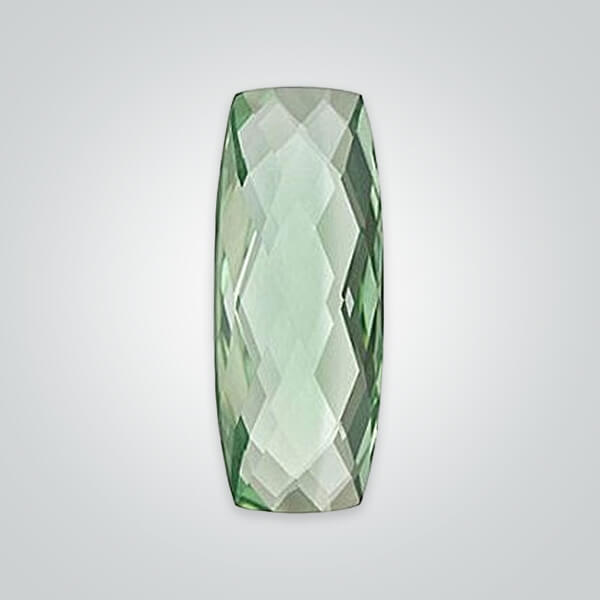 Natural Green Quartz, Elongated Cushion Double Sided Checkerboard