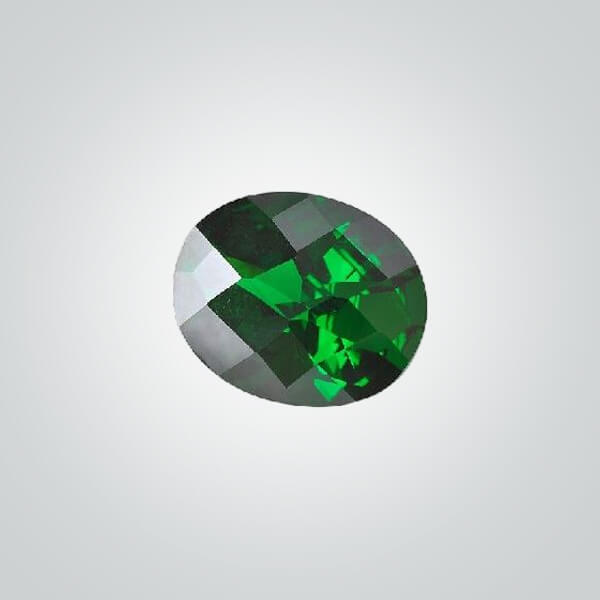 Lab Created Hydrothermal Emerald, Oval Checkerboard
