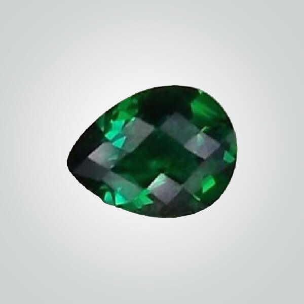 Lab Created Hydrothermal Emerald, Pear Checkerboard
