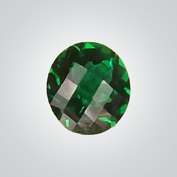 Lab Created Hydrothermal Emerald, Round Checkerboard