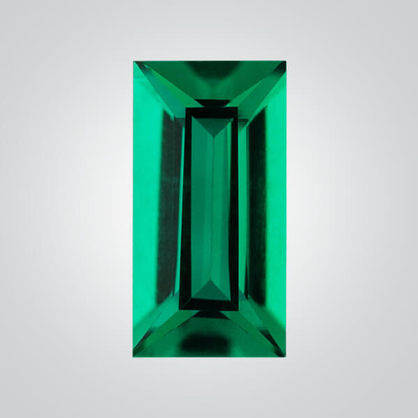 Lab Created Hydrothermal Emerald, Baguette