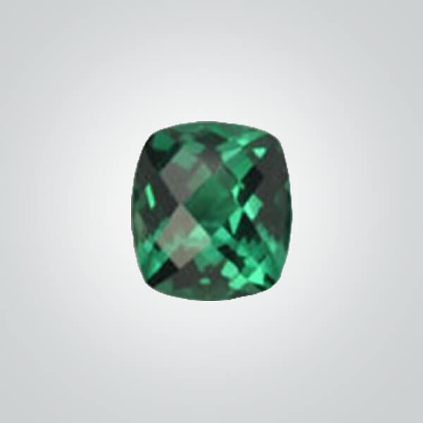 Lab Created Hydrothermal Emerald, Cushion Checkerboard