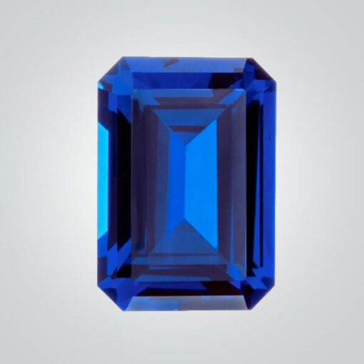 Lab Created Pulled Czochralski Blue Sapphire, Octagon - Cubic