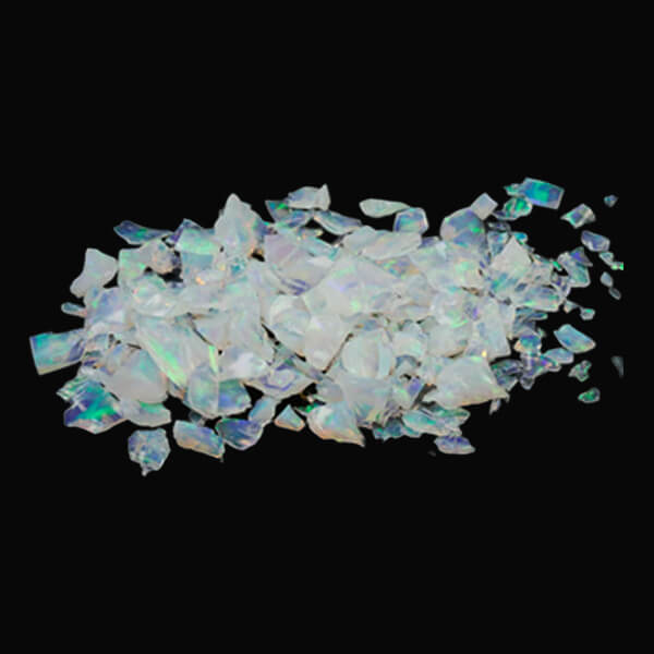 OP703 White Opal with Green Fire Crushed Opal Rough