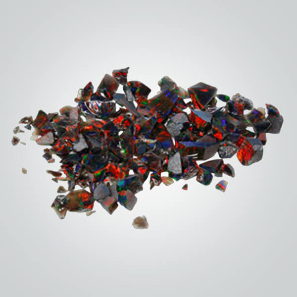 OP707 Black Opal with Red Fire Crushed Opal Rough