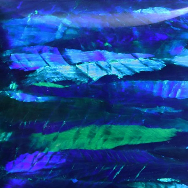 Lab Created Bello Opal Striped Pattern, OP14-B Ocean Blue