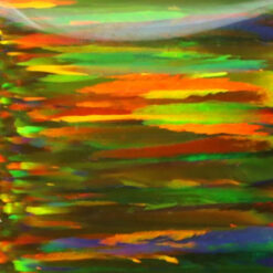 Lab Created Bello Opal Striped Pattern, OP70-B Multi Olive