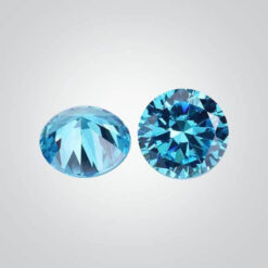 Cubic Zirconia, Aquamarine 6A Round