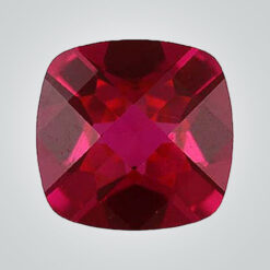 Lab Created Dark Ruby# 7, Cushion Checkerboard