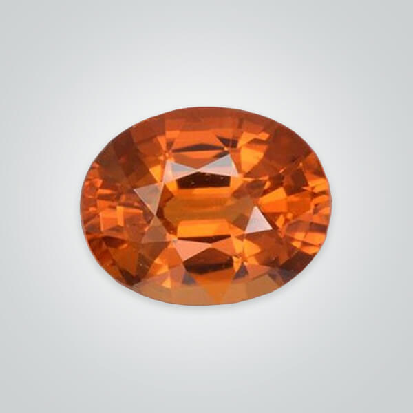 Natural Orange Sapphire, Oval AAA
