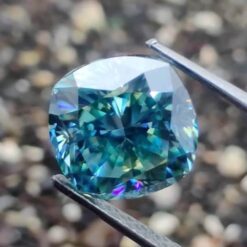 CZ Aquamarine 6A, Cushion Crushed Ice cut