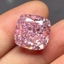 CZ Pink 6A, Cushion Crushed Ice cut