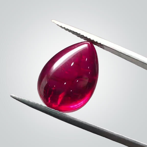 Lab Created Ruby# 5, Pear Cabochon