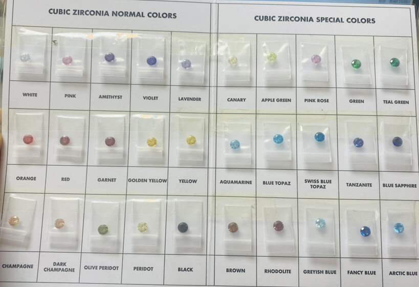 cz color chart