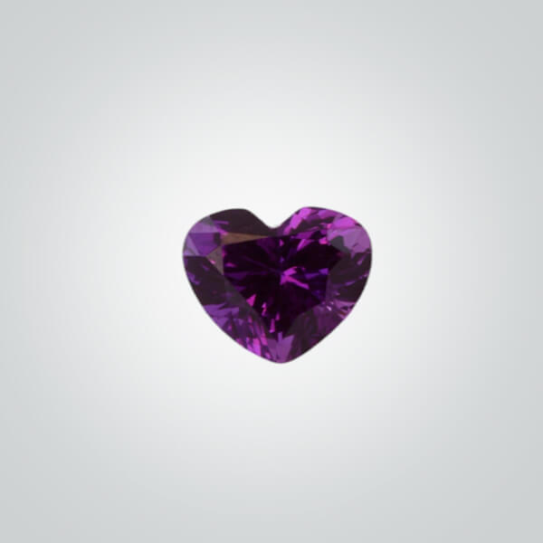 Lab Created Pulled Czochralski Amethyst, Heart