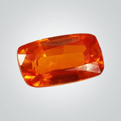 Lab Created Pulled Czochralski Orange Sapphire, Cushion