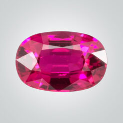 Lab Created Pulled Czochralski Pinkish Ruby, Cushion