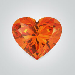 Lab Created Pulled Czochralski Orange Sapphire, Heart