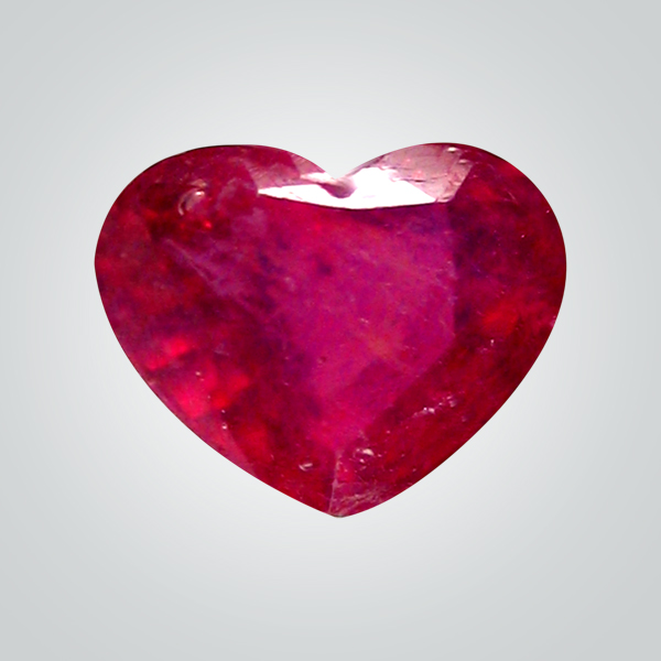 Lab Created Pulled Czochralski Pinkish Ruby, Heart