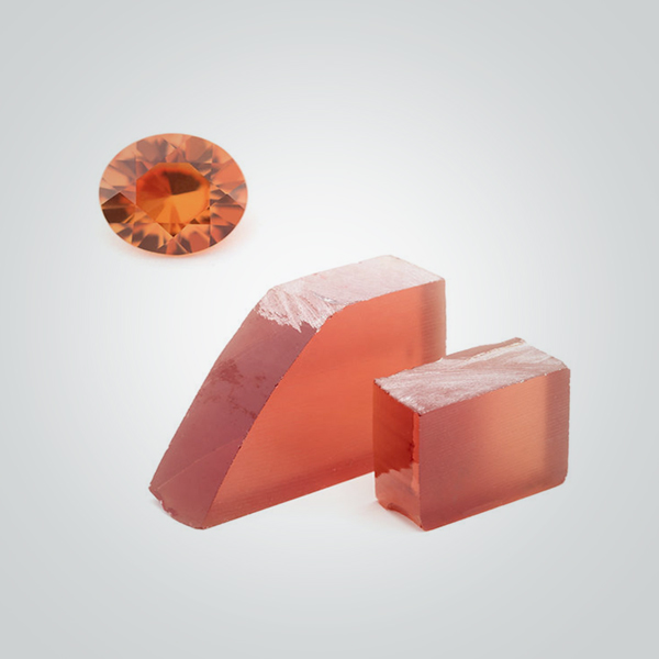 Lab Created Pulled Czochralski Orange Sapphire Rough