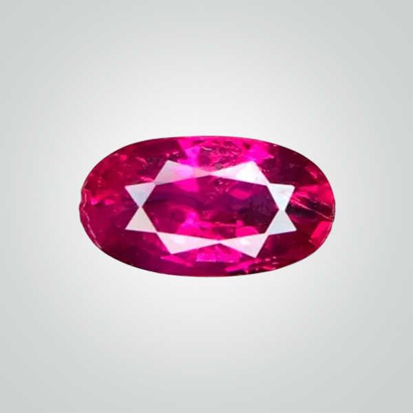 Lab Created Pulled Czochralski Pinkish Ruby, Oval