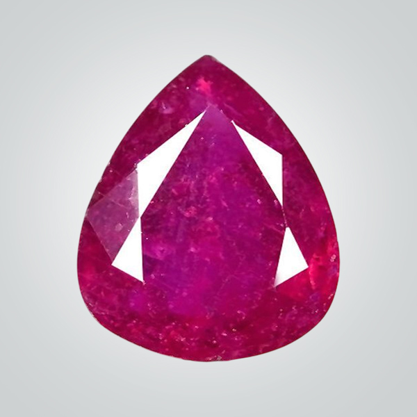 Lab Created Pulled Czochralski Pinkish Ruby, Pear
