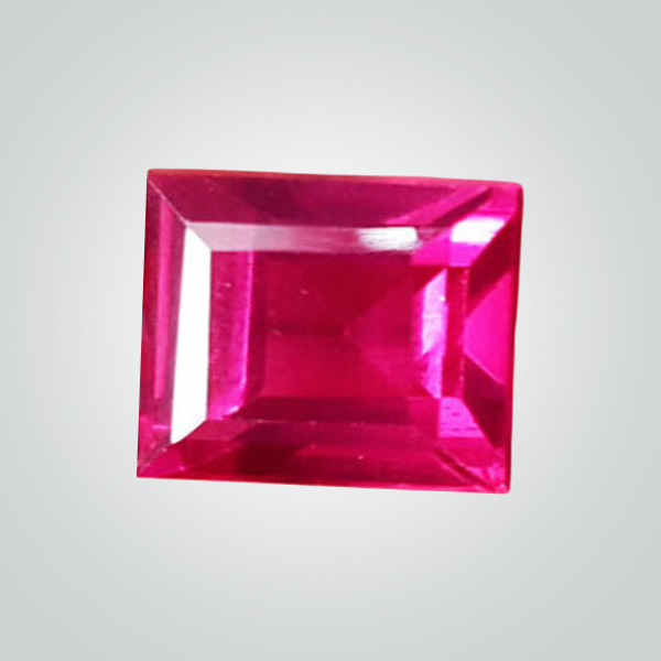 Lab Created Pulled Czochralski Pinkish Ruby, Square