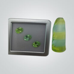 Lab Created Bi-Color Green Sapphire/ Yellow Sapphire Corundum Rough