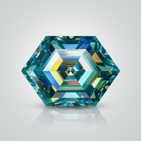 Green Moissanite, Hexagon